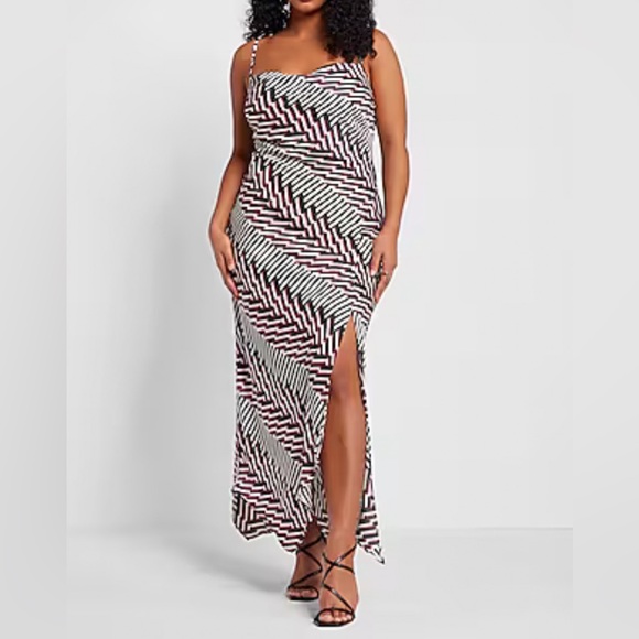Express Abstract Print Satin Cowl Neck Maxi Slip Dress
Size: L - Picture 1 of 1